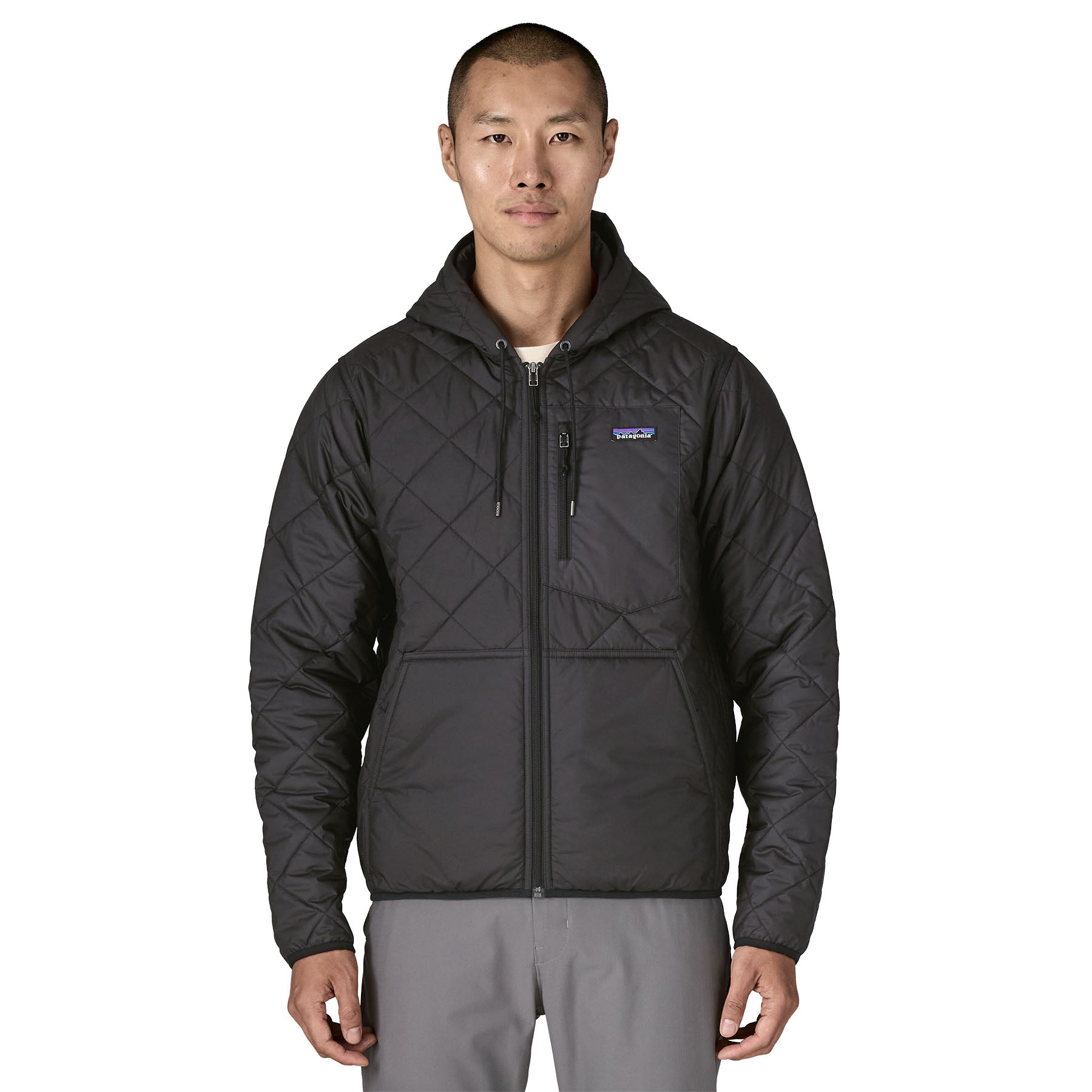 Alternative view of Men's Diamond Quilted Bomber Hoody