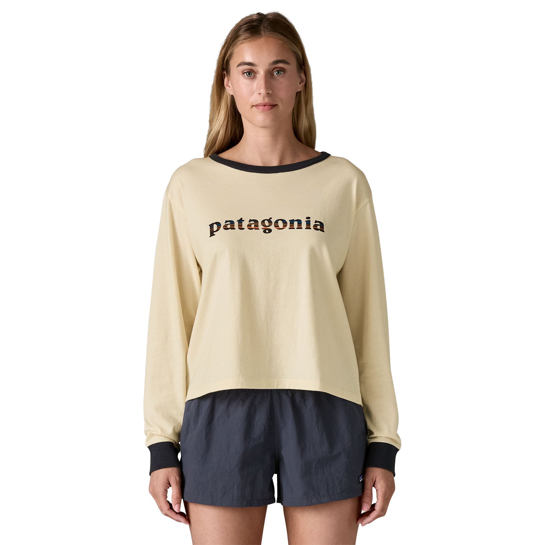 Alternative view of Women's Long-Sleeved '73 Text Logo Easy-Cut Organic Shirt