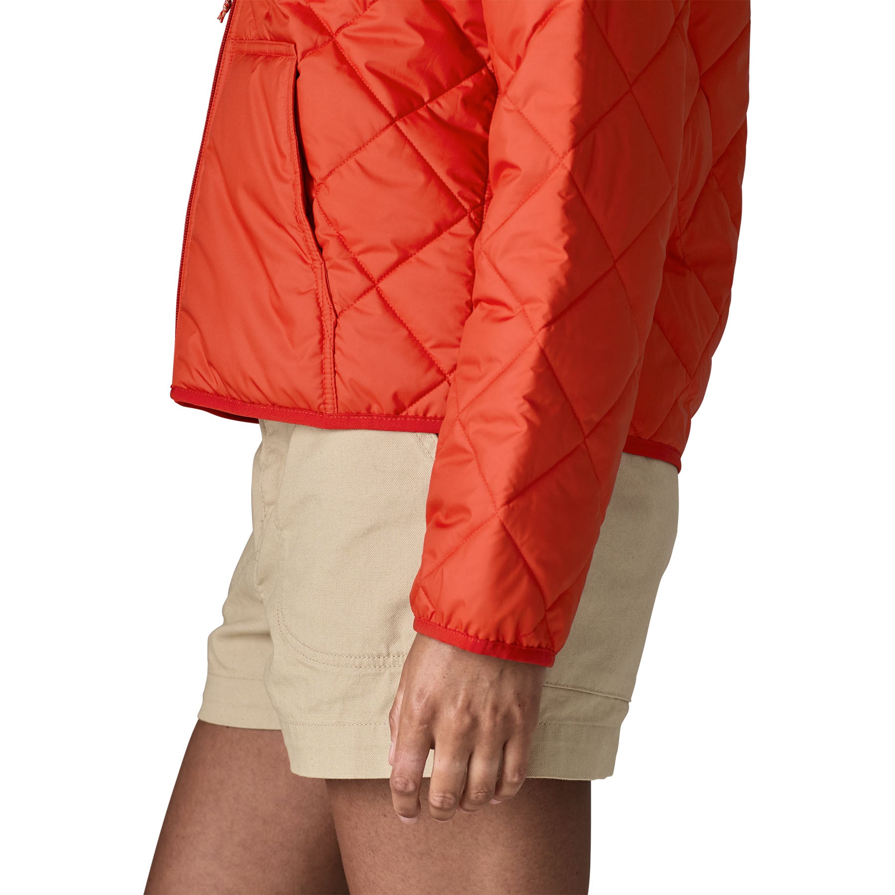 Women's Diamond Quilted Bomber Hoody - Image 7