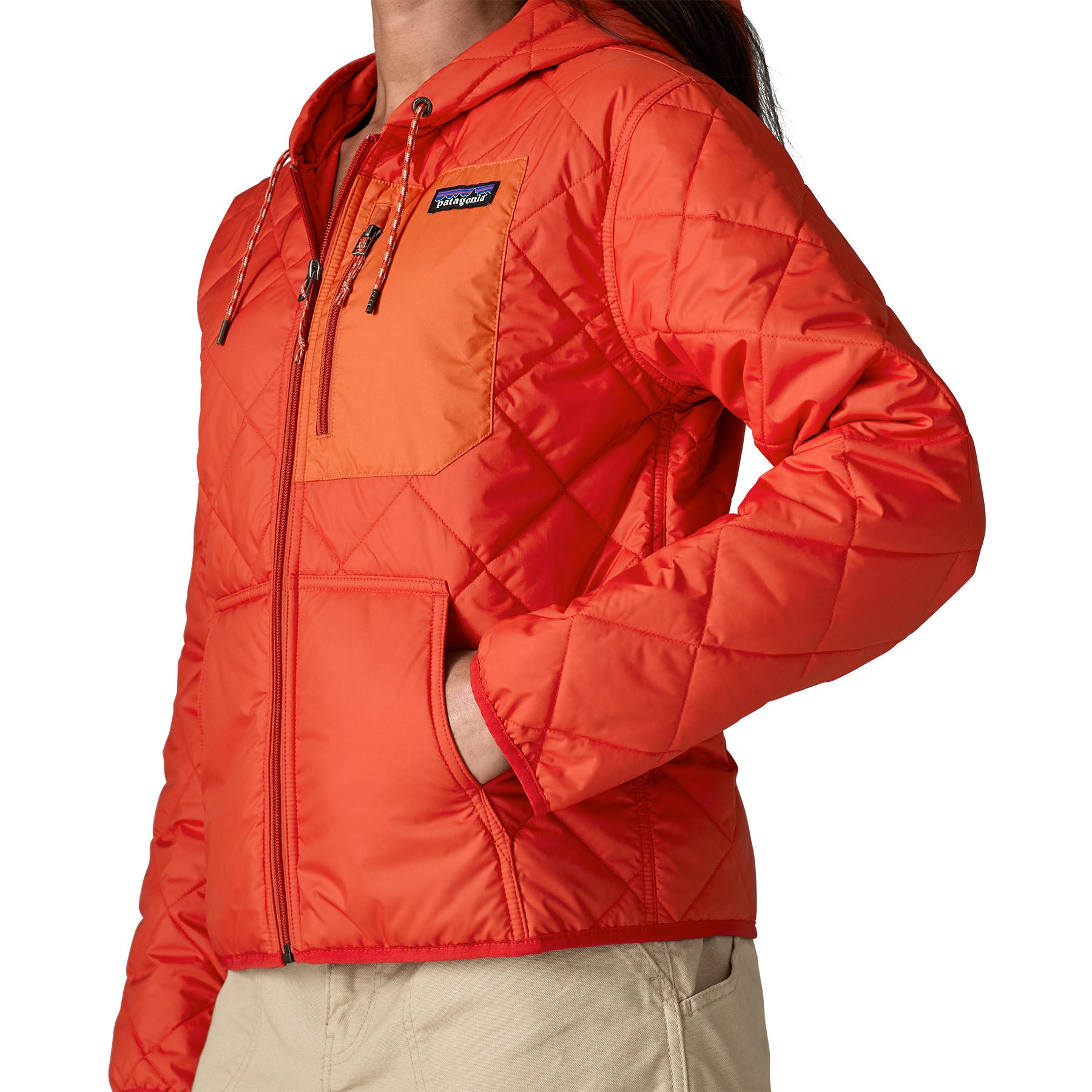 Women's Diamond Quilted Bomber Hoody - Image 6